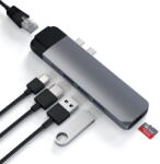Satechi Type-C Pro Hub alumínium Hub HDMI-vel és dupla USB-C-vel MacBook-hoz (ST-TCPHEM)