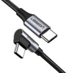 UGREEN US255 USB-C to USB-C Elbow cable, 3A, 60W, 0.5m (Black) (50122) - jatekotthon