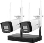 Hikvision DS-J142I/NKS422W0H IP SOHO kamera szett; 4 csatornás NVS + 2 db DS-2CV1023G2-LIDWF(2.8mm)(B)