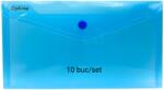 Optima Mapa PP protectie documente DL landscape, inchidere cu capsa, 10/set, Optima - albastru transparent (OP-5100180DL-22)