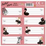 DERFORM Balerina 8 db-os füzetcímke - Ballet shoes - kétféle (NNZBL)