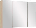  Kleankin fürdőszoba szekrény, tölgy, 3 ajtós, tükörrel, 13, 5x60x90 cm, barna (834-163)