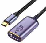 DeTech Преходник DeTech, USB C(м) към DP(м), 8K, 60Hz, сив (DF17840)