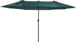 Outsunny kültéri napernyő, hajtókar, 460x270x240cm, zöld