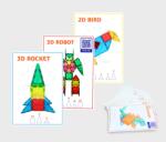 MAGBLOX Set carduri cu provocari pentru seturile magnetice de constructie (MBL-107) - ookee Jucarii de constructii magnetice