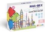 MAGBLOX Set magnetic Magblox - 98 piese, circuit cu bile PASTEL - Magbrix Marble Run (MBL-115) Jucarii de constructii magnetice