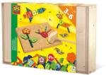 SES Creative Set constructie copii - Jucarie de indemanare cu ciocan si cuie - Hammer Tic in cutie din lemn de lux (00925)