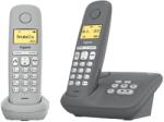 Gigaset A280A Duo - 2 telefoane fara fir DECT cu robot telefonic pentru cea mai buna comunicare cu afisaj grafic mare, calitate audio perfecta si functie hands-free, Gri + Gri Medio