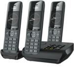 Gigaset Comfort 520A Trio - 3 telefoane DECT fara fir cu robot telefonic - Design elegant - Functie hands-free - Protectie apeluri - Agenda cu 200 de contacte, negru-titan [Versiunea germana]