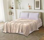 Ralex Pucioasa Patura Cocolino UNI pentru pat dublu 200x230 cm, model fluturi Cappuccino Pucioasa Patura