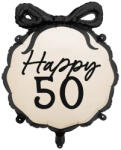PartyDeco S. r. o 50. Évszámos lufi, fólia, masnis, Happy, 45 cm