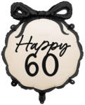PartyDeco S. r. o 60. Évszámos lufi, fólia, masnis, Happy, 45 cm