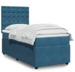vidaXL sötétkék bársony rugós ágy matraccal 80 x 200 cm (3292206)