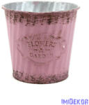  Rusztikus csíkos bádog kaspó 10cm - Mályva