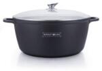 Royalty Line Oala mare, 19.5 L, 40 cm, tip cratita marmorata, antiaderenta, neadeziva, cu capac, curatare usoara Royalty Line BS40MG, pentru zacusca, gemuri