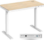 StableDesk Birou Reglabil Electric pe Inaltime StableDesk All-In-One, 1 Motor, Incarcare Wireless, Sertar Depozitare Integrat, Suport Carlig pentru Genti/Casti, (SD-127-LEMN)