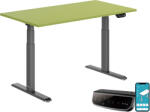 StableDesk Birou reglabil electric StableDesk Pro, 2 motoare, Ridica 125 kg, Organizator cabluri, Touchscreen, Aplicatie pentru Telefon, Cadru Negru mat, Blat Ve (SD-101-NE-FM0024-138x67)