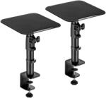 StableDesk Set suporturi Boxe desktop StableDesk, 15 kg/stativ, Reglabile pe înălțime, Rotative 360 de grade, Înclinabile până la 15° grade, Bază antiderapantă d (SD-161-NE)
