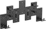 StableDesk Organizator de perete Pegboard si rafturi StableDesk, Suport Casti, Controller, Tastatura, Carti, Discuri si Cabluri, Modular, 7 piese, Negru (SD-164-NE)