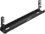 StableDesk Organizator cabluri sub blat birou, Tip tavita, Extensibil, 80/100/120cm Usor detasabil cu Cleme de prindere, Negru (SD-168-NE)