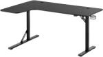 StableDesk Birou Gaming StableDesk RGB, Iluminare LED, Suport de Pahar si Casti, Organizator Cabluri, Forma de L, Negru / Carbon Design 160 x 100 cm (SD-143-NE)
