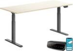 StableDesk Birou reglabil electric StableDesk Pro, 2 motoare, Ridica 125 kg, Organizator cabluri, Touchscreen, Aplicatie pentru Telefon, Cadru Negru mat, Ulm des (SD-101-NE-FM0814-120x75)