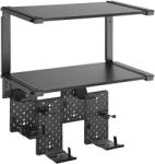 StableDesk Suport de perete cu rafturi StableDesk, Organizator tip Pegboard pentru Controller, Casti, Cabluri, Discuri, Negru (SD-166-NE)