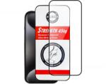 Flippy Folie de Protectie, Flippy, pentru iPhone 15 Plus, Tempered Glass USG, Ultra Rezistent 45kg, Full Cover, Antistatica, Margini Negre, Transparent (TEO-127638)
