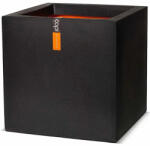 Capi Europe Capi Square Smooth virágcserép, 30x30x30 cm - fekete (KBL902)