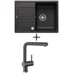 BLANCO ZIA 45 S Compact EXCENTERREL + BLANCO Linus-S CSAPTELEP - kávé (524720 + 516697)