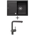BLANCO ZIA 45 S Compact EXCENTERREL + BLANCO Linus CSAPTELEP - kávé (524720 + 516707)