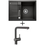  BLANCO METRA 45 S Compact EXCENTERREL + BLANCO Linus CSAPTELEP - vulkánszürke (527285 + 526960)