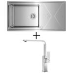 Teka BROOKLYN 60 M-XP 1B 1D PLUS + BROOKLYN 915 csaptelep - rozsdamentes acél (115100023 + 116030056)