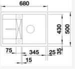  Blanco Metra 45 S compact dugókiemelővel - törtfehér (527102)