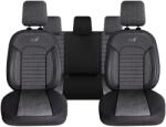 Panda Set Huse Scaune Auto pentru Volvo XC60 - Panda Belek, material textil cu piele ecologica, cu fermoare pentru bancheta rabatabila, gri inchis cu negru, 11 piese