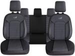 Panda Set Huse Scaune Auto pentru Volkswagen ID5 - Panda Belek, material textil cu piele ecologica, cu fermoare pentru bancheta rabatabila, gri cu negru, 11 piese