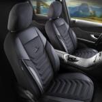 Panda Set Huse Scaune Auto pentru BMW I4 - Panda Florida, cu fermoare pentru bancheta rabatabila, negru gri, 11 piese