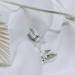  Cercei cu pasăre colibri din argint - Detalii fine 14x16 mm (EMA 56)
