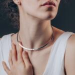  Colier Choker din Argint Lat 3.4 cm Eleganță Modernă la Baza Gâtului (COLRIG)