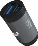 ISY ICC-5030-AC autós töltő, mini, USB-A és USB-C csatlakozóval (2V215719), fekete (ICC-5030-AC)