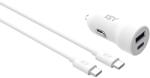 ISY ICC-9000 autós töltő + 2m USB-C töltőkábel (2V225551), fehér (ICC-9000)