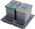 EKOTECH Beépíthető hulladékgyűjtő/kuka PRACTIKO 600 1x12 liter+2x5 liter + 2 tartó (91094100B5)