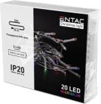 Entac Karácsonyi beltéri füzér 20 LED, színes, 2m (3x AA) (ECL-20MC) (ECL-20MC)