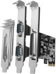 AXAGON PCIe x1 DB25 párhuzamos port és 2x RS-232 soros vezérlő kártya, ASIX AX99100 chip (PCEA-PSN) (PCEA-PSN)
