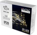 Entac Karácsonyi beltéri drótfüzér, 20 LED, meleg fehér, 1m (2x AA) (ECL-S20WW) (ECL-S20WW)