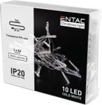 Entac Karácsonyi beltéri füzér 10 LED, hideg fehér, 1m (2x AA) (ECL-10CW) (ECL-10CW)