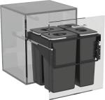 EKOTECH Beépíthető hulladékgyűjtő/kuka FRONT 60 1x7 liter+3x26 liter lágyan záródó (950141606)