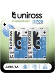 Uniross hybrio 4xAA ceruza tölthető akkumulátor 2700mAh, 4db/csomag (UN4AA2700) (UN4AA2700)