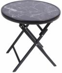 Garthen Masă bistro de grădină, pliabilă, Ø 45 cm, marmură neagră (GM36496)