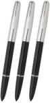 Hero Set 3 stilouri cu penita ascunsa HERO 007, Negru (SET-3xHERO007/NEGRU)